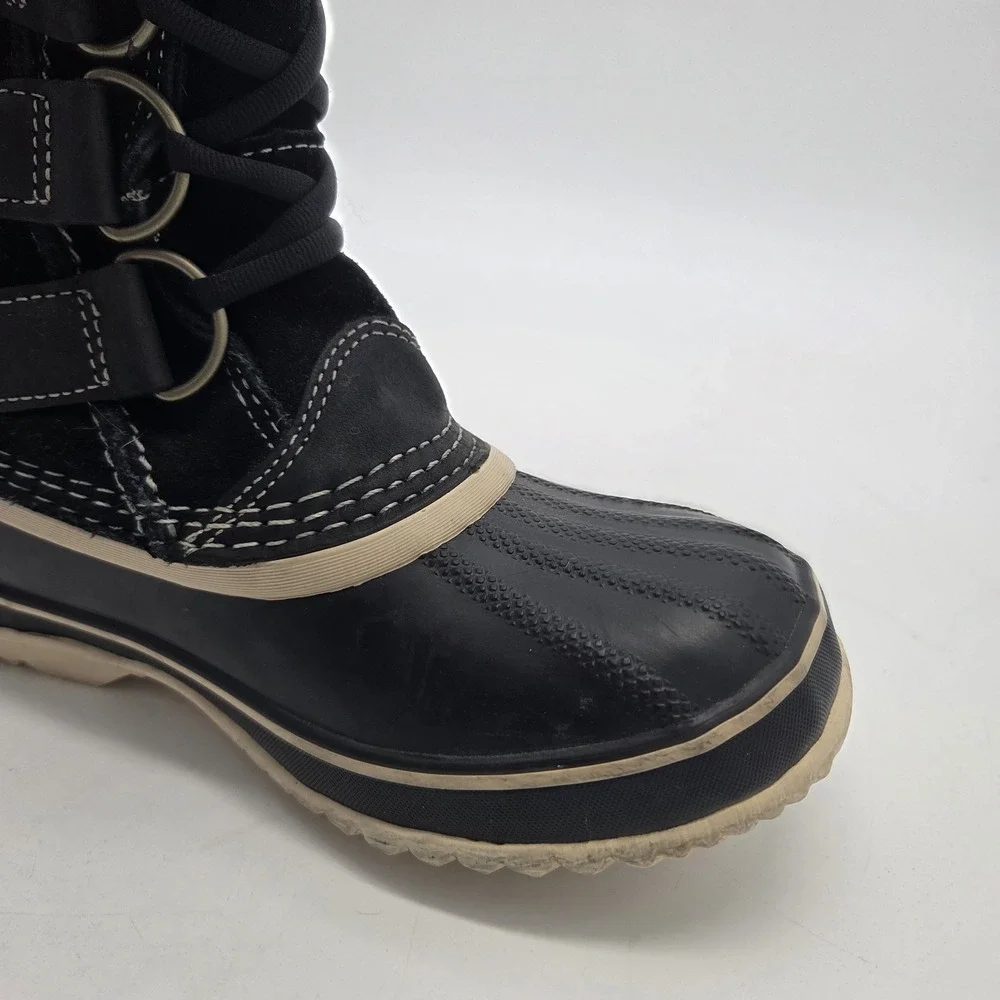 SOREL Joan of Arctic Lace Up Waterproof Insulated Winter Boots Womens Black Sz 8